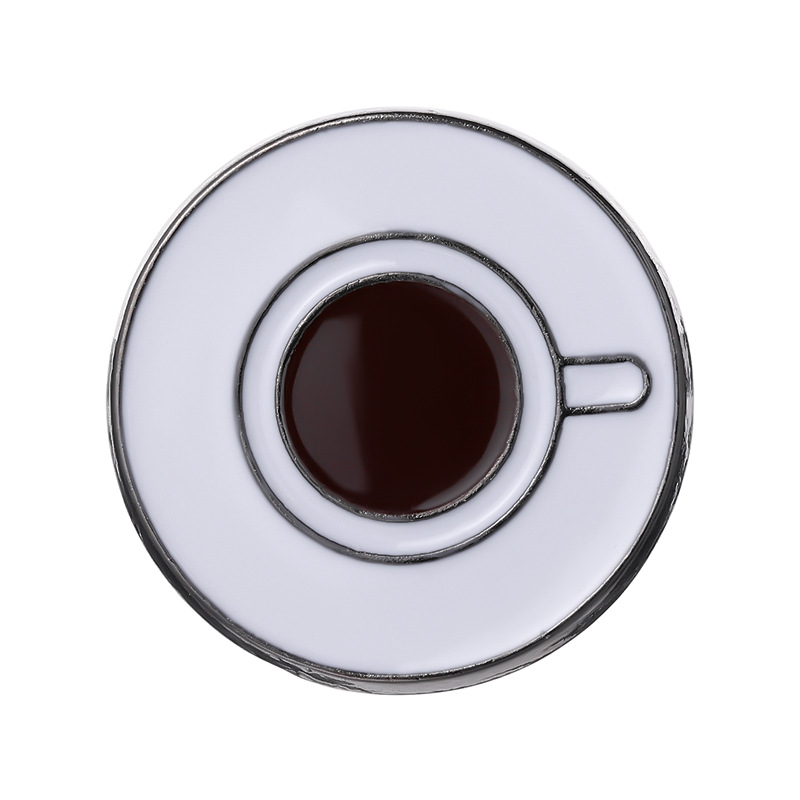 Koffieliefhebber Emaille Spelden Custom Pot Mok Beker Broches Revers Badges Creatieve Café Sieraden Cadeau Voor Barista Vrienden: Silver Plated