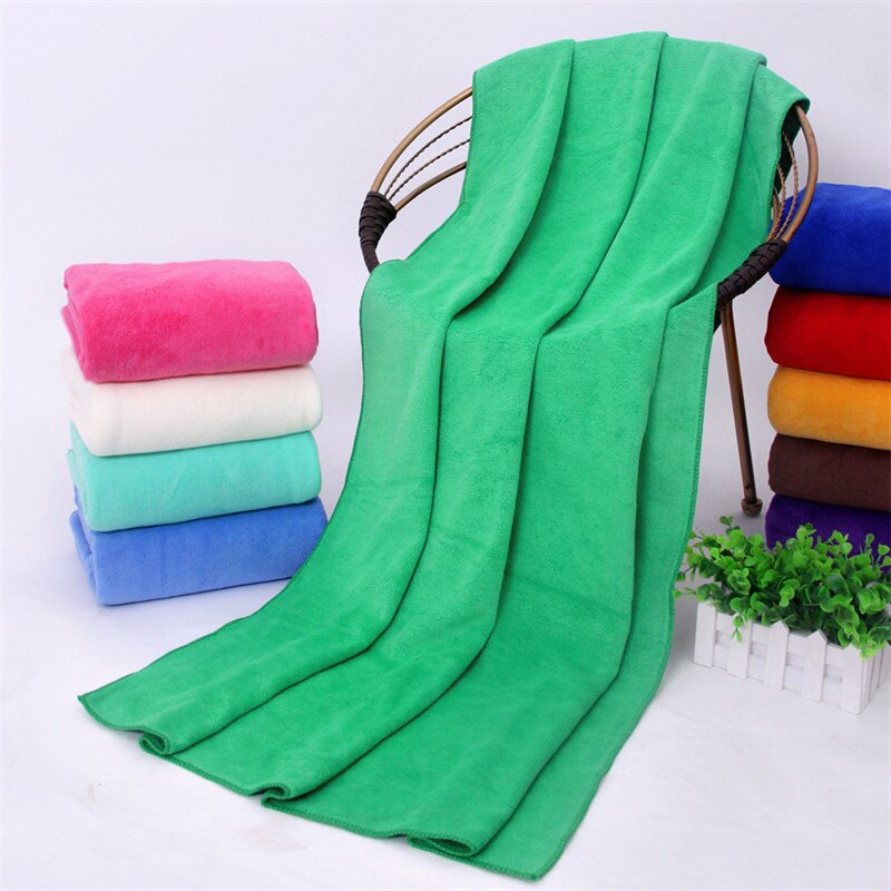 Toalla de baño de microfibra de 17 colores, toalla de playa 140*70cm 310g supersuave, lisa, para gimnasio, de secado rápido, para baño de adultos.: Verde oscuro