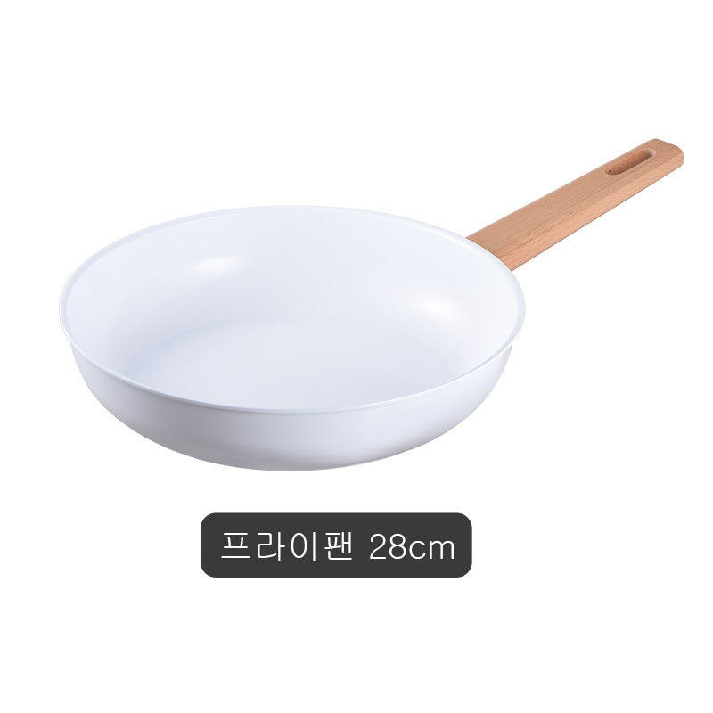 Double-sided Ceramic Frying Pan Series with 18CM Milk Pot and 24CM Soup Pot Combination WJ: frying pan-28CM