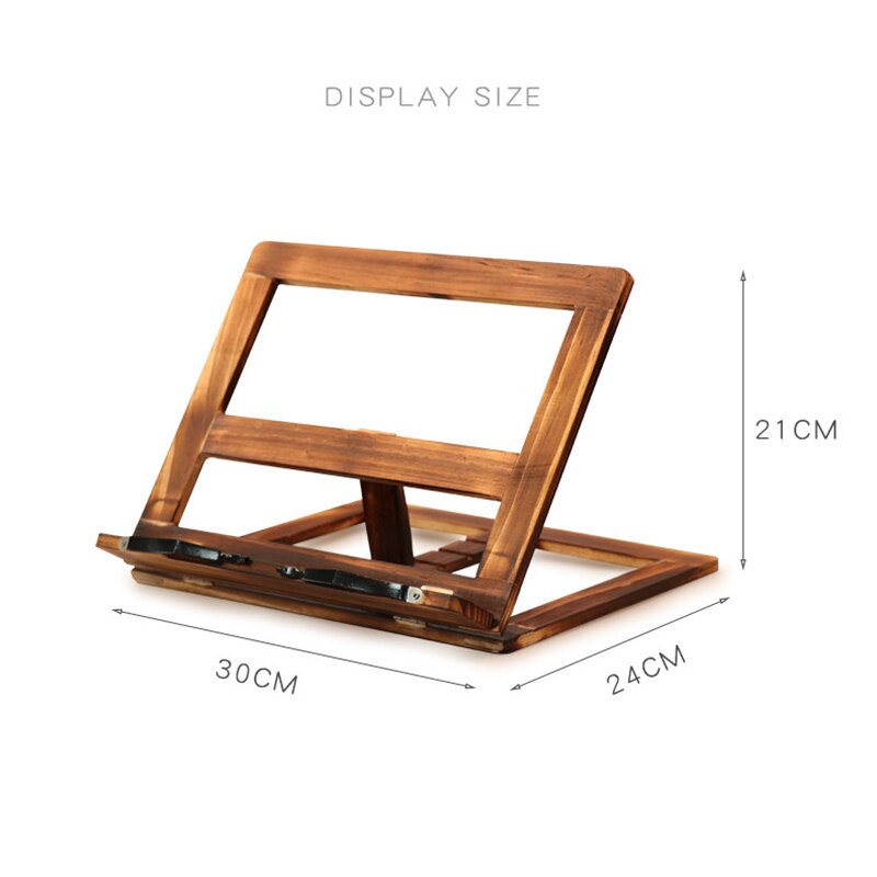 Opvouwbare Receptenboek Stand Houten Frame Lezen Boekenplank Verstelbare Tablet Pc Ondersteuning Muziek Stand 30*24*21Cm