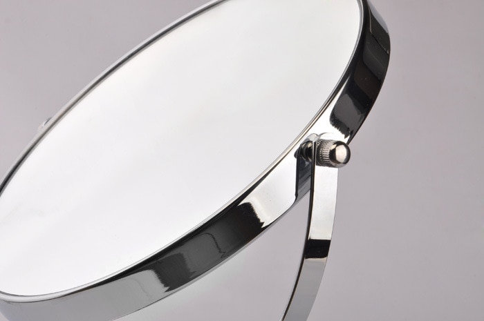 SpringQuan 8 inch Cosmetic mirror desktop European large metal mirror 2-Face Hd anti-fog mirror3x 5x 7x 10 x magnification