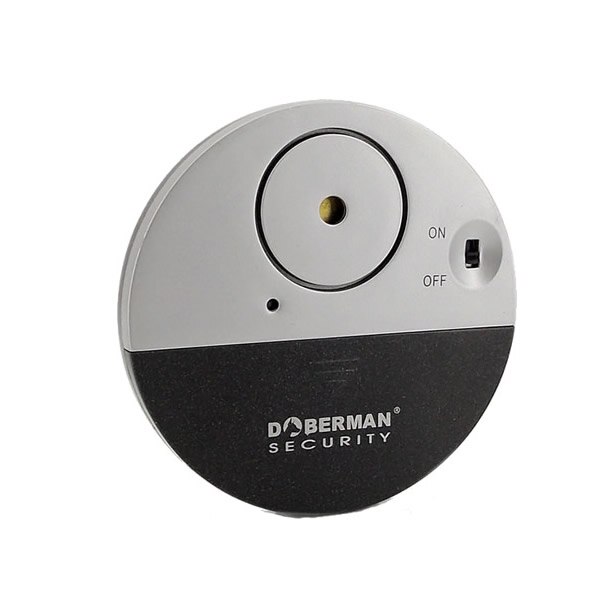 SE-0106 Ulrta-Slim Door Window Magnetic Sensor Alarm With Warning Sticker For Home House Apartment Store Office Security: Gray Black