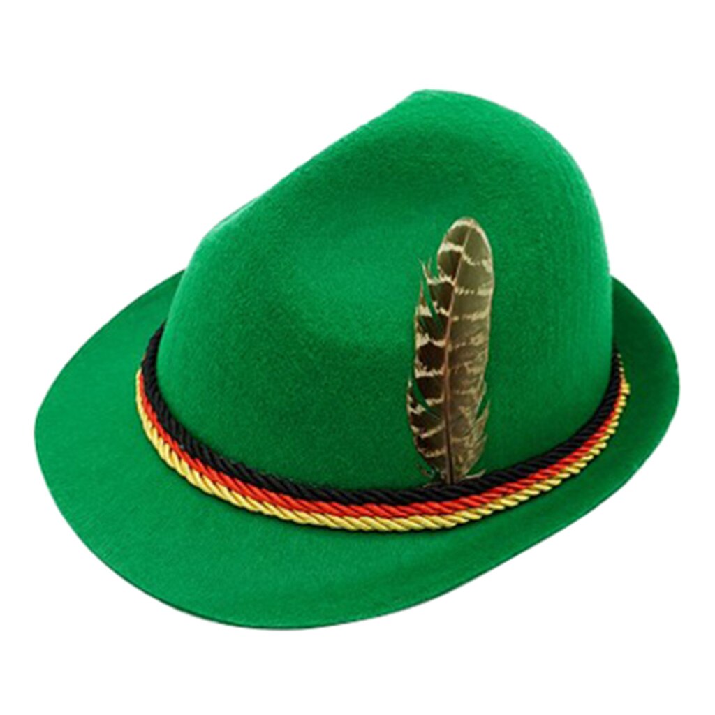 Oktoberfest Hat German Bavarian Fedora Hats Party Costume Accessories for Party, Wedding,: Grass