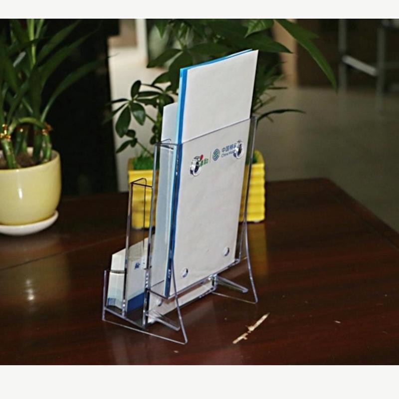 3 gitter klar akryl visitkort indehaver brochure kontor kredit stativ mænd kort pjece gennemsigtig skærm bank skrivebord holde  z9 d 2