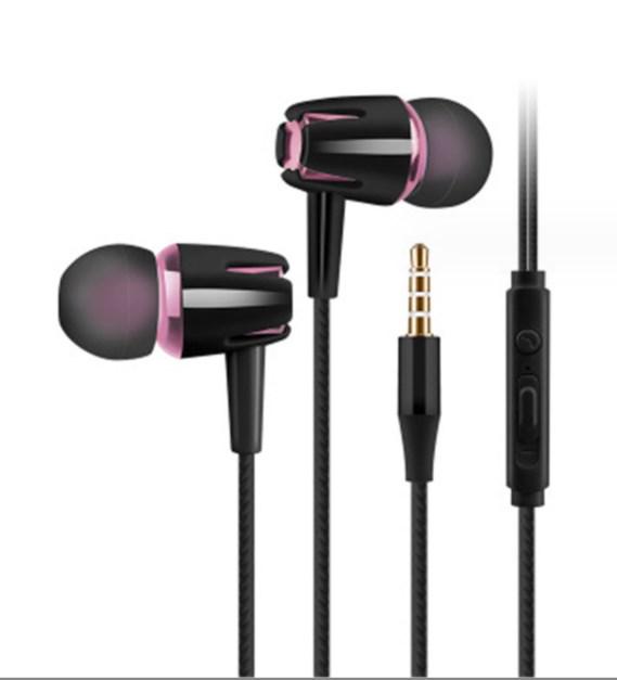 Universal 3.5mm trådade brusreducerande stereo in-ear hörlurar telefon headset med mikrofon för android telefon pc musik samtal tillbehör: Gul
