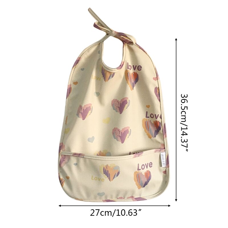 Bavaglino impermeabile stampato cartone animato XXFE con tasca grembiule da bambino grembiule panno Burp