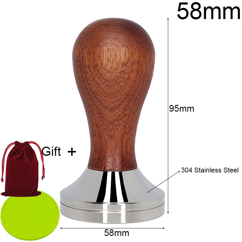 Koffie Tamper 51Mm 53Mm 58Mm Flat Base Espresso Cafe Barista Gereedschappen Doseren Ring Voor Keuken Accessoires: X Tamper 58MM