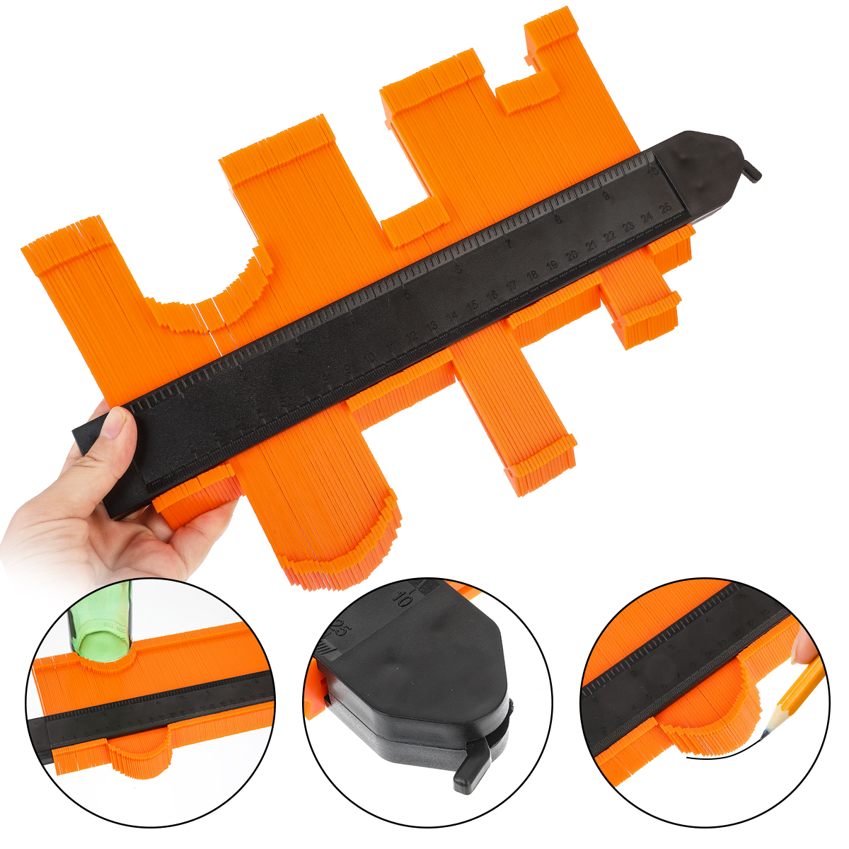 Gauge Tiling Laminate Tiles Edge Shaping Wood Measure Ruler ABS Contour Gauge Duplicator Multifunction Contour Profile