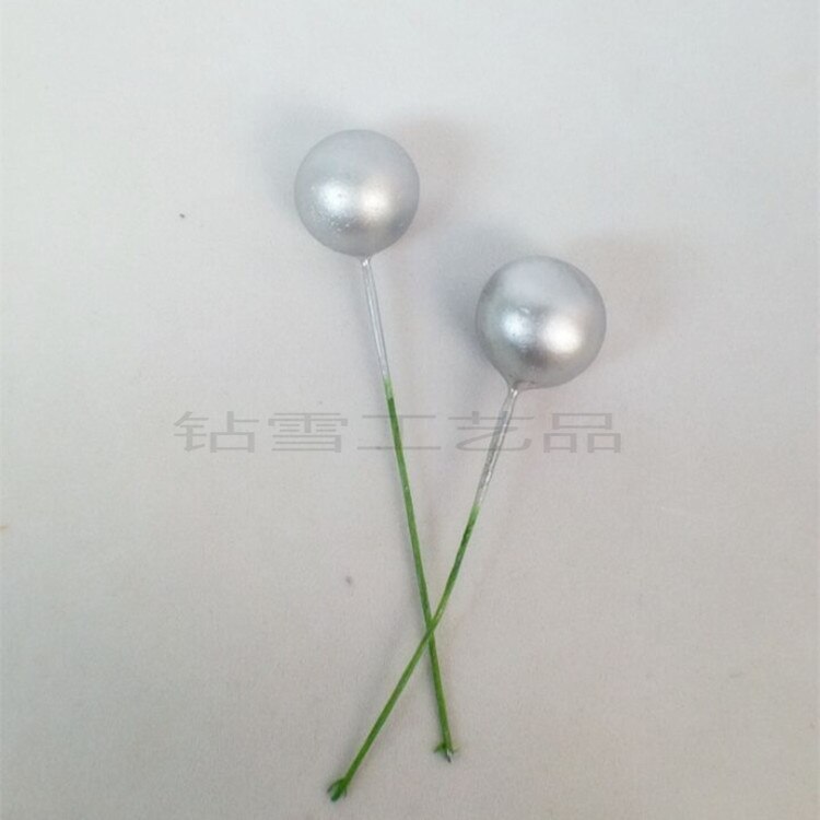 50 st 12mm röda körsbär konstgjorda blommor frukt ståndare körsbär bröllopsdekoration gör-det-själv julpynt box skum: Silver 50 st