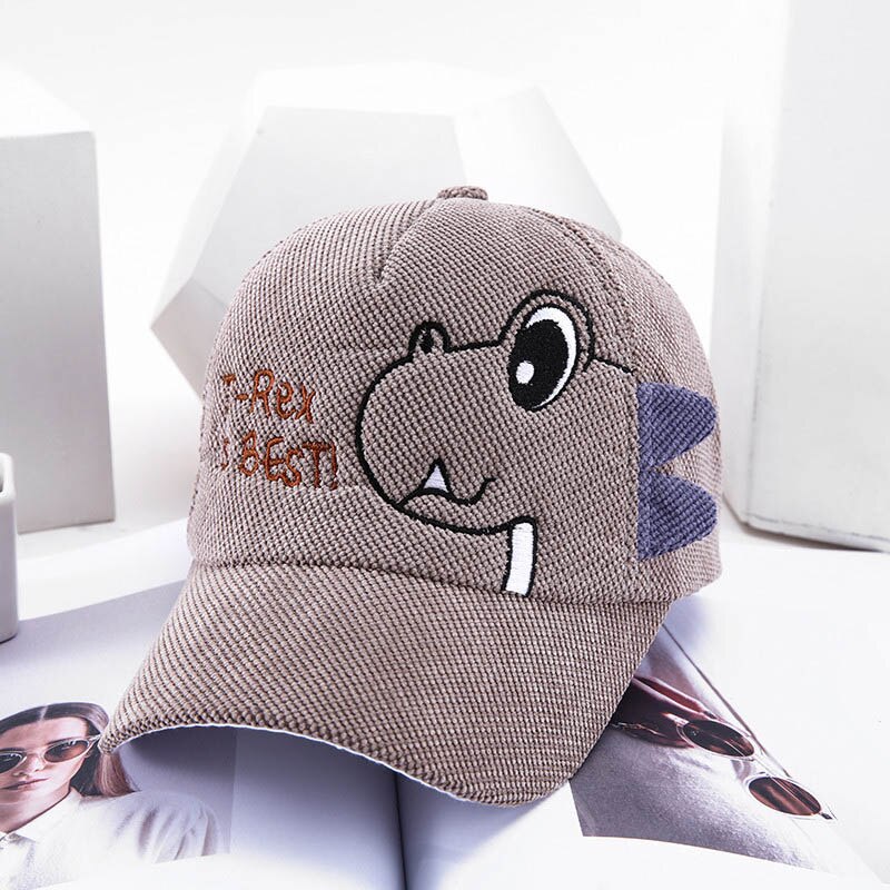 Corduroy Kinderen Baseball Cap Cartoon Dinosaurus Baby Hoed Verstelbare Kids Jongens Meisjes Zonnehoed: 04