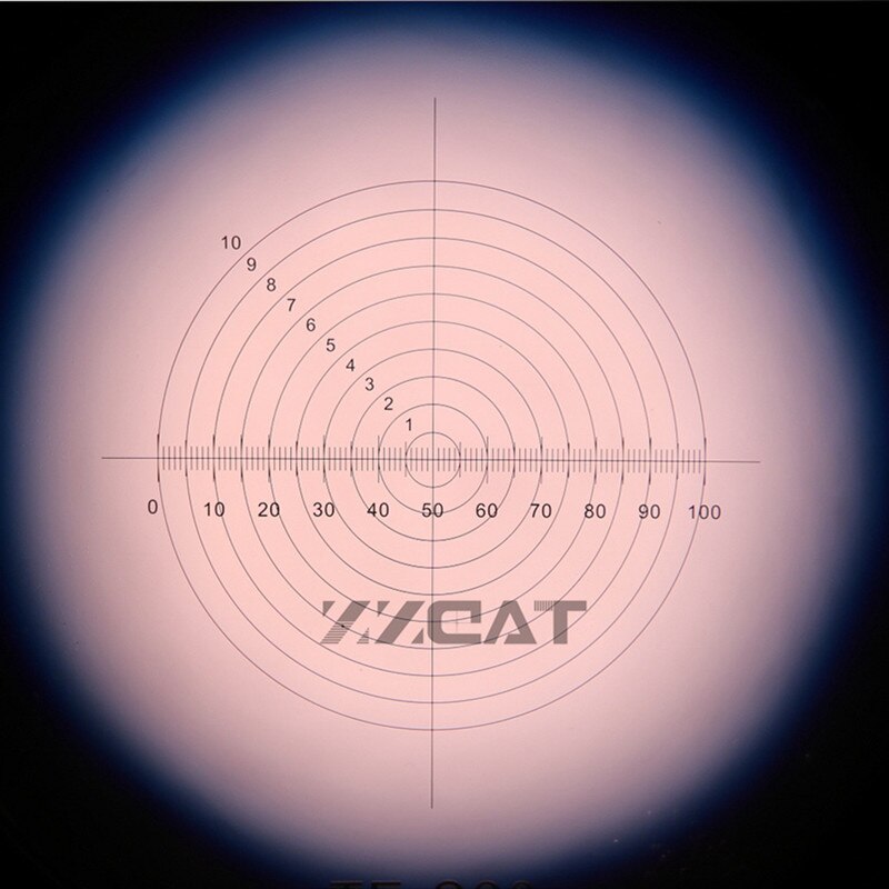 Okularmikrometer til mikroskop koncentrisk cirkel sigtemiddel diameter 20.4mm model kat 966