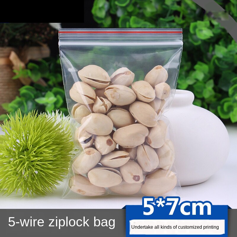 Ziplock Zak Kleine Transparante Plastic Zak Plastic Verpakking Zak 5X7Cm 0.05Mm Pe Plastic Voedsel Verzegelde Tas pil Verpakking Bag100pcs