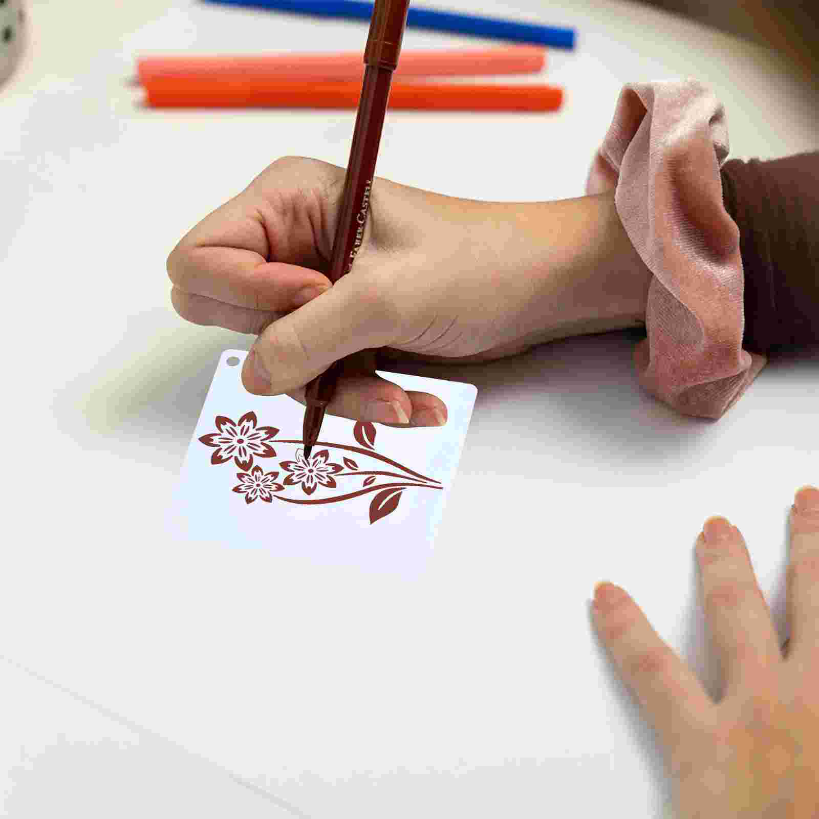 20 Sheets Festival Romantic Flower DIY Template DIY Painting Template Drawing Template