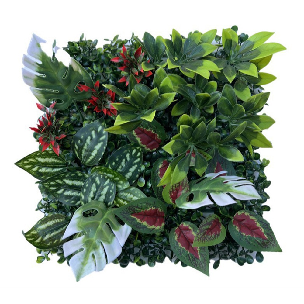 Panneau mural de plantes artificielles, bricolage, fleur de tournesol, tapis d'eucalyptus artificiel, vie éternelle, herbe de fougère artificielle verte: plum