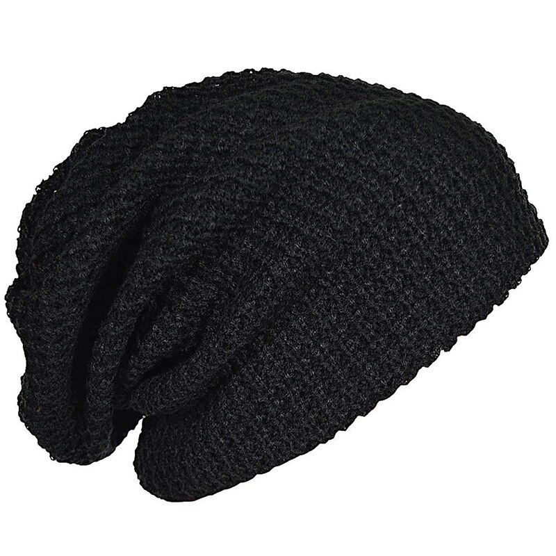 Mens Slouchy Lange Mütze betroffen Kappe für Sommer Winter Übergröße schwarz: Ursprünglich Titel