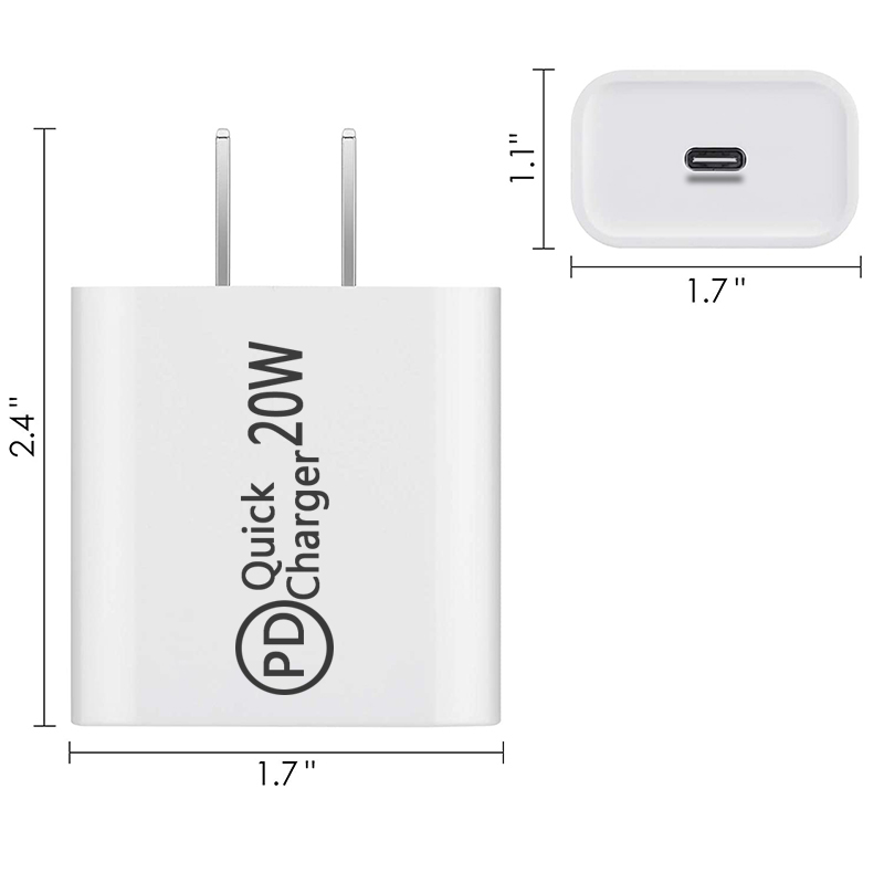 20w PD Charger USB Type-C 20W Travel Charger Fast Charge EU/US/UK plug for iPhone 12/Pro max/XS/X USB C Quick Charge 3.0 QC