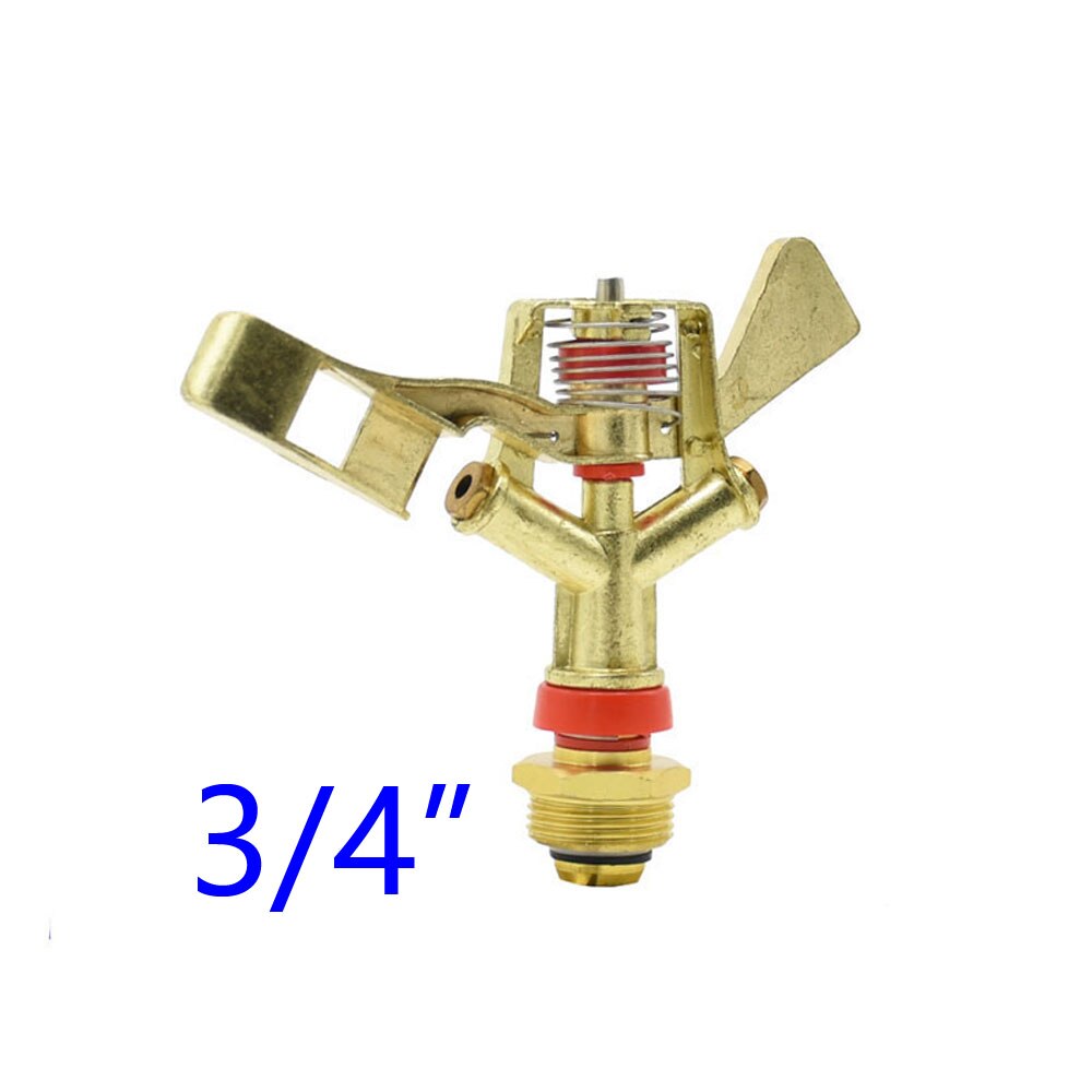 1/2 3/4 inch male metal Pulsating farm sprinklers 360 Degree Rotation Lawn Watering Sprinklers for Garden irrigation 1pc: 3I4