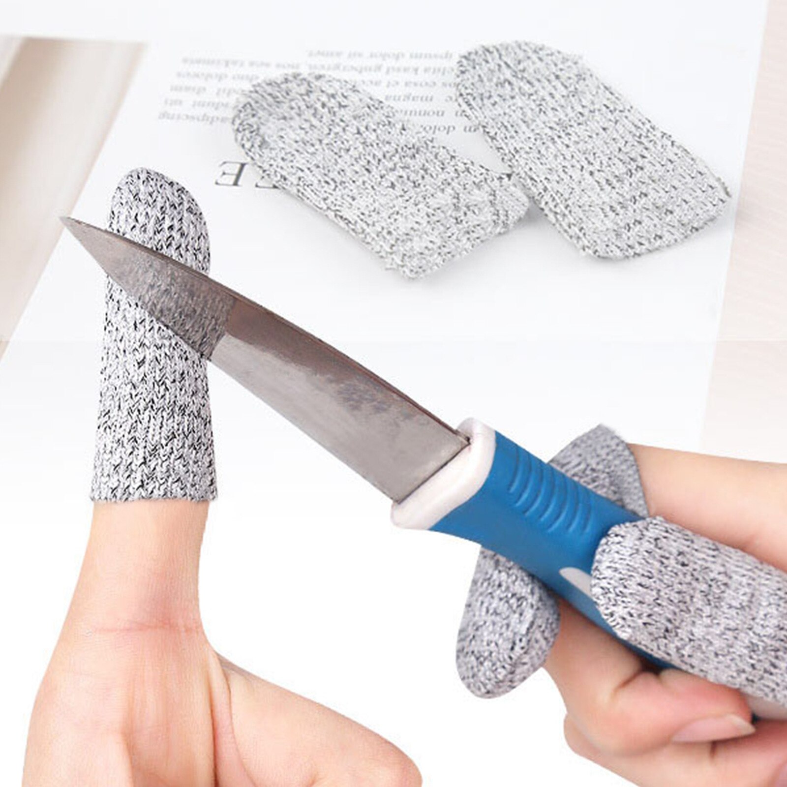 Funda de dedo resistente a cortes afilada, protección de dedo índice del pulgar, Mangas de seguridad para trabajo de corte, herramienta de tallado de pintura, 10 Uds.