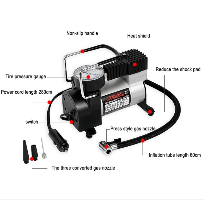 100PSI Super Flow Automobiel Auto compressor DC 12 V Auto Band Inflator Draagbare Automotive Compressor Elektrische Manometer