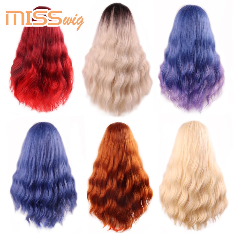 Miss Pruik Lange Golf Pony Zwart Bruin 8 Kleuren Beschikbaar Pruiken Voor Vrouwen Synthetisch Haar Hoge Temperatuur Fiber