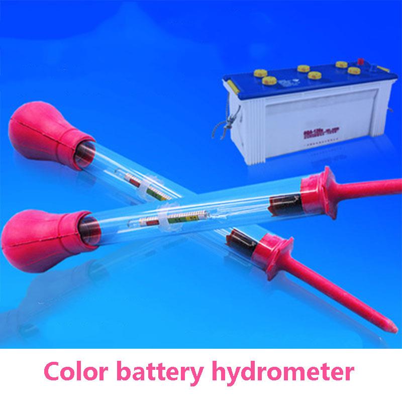 Vehemo batteri væske hydrometer farvet zone batteri hydrometer oversvømmet syre elektrolyt tester til holdbart testudstyr