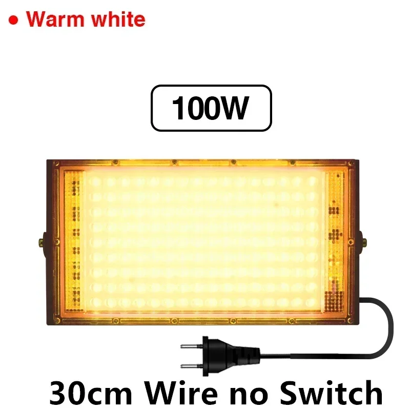 2Stck Flutlicht 50W 100W LED Flutlicht Weiß Warmes Licht AC 220V 230V IP65 Wasserdichte scheinwerfer Außen Beleuchtung Boden Lampe: Bronze-