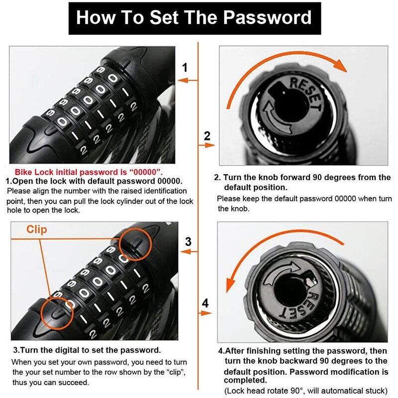 Goede Gezonde Fietsslot 5 Cijferige Code Combinatie Fiets Security Lock Stalen Kabel Spiraal Fietsen Lock