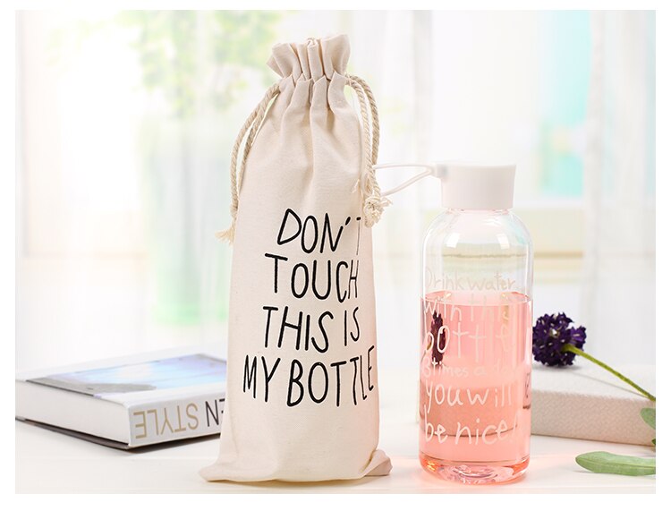 Bouteille de boisson portable 500ml pour l'école | , avec sac, secoueur de protéines BPA, bouteilles d'eau pour les filles de l'école: White