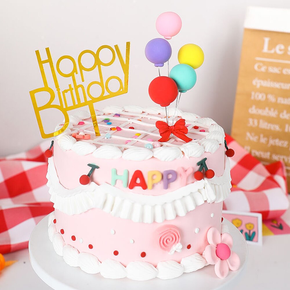 8 stk/bunke blandede fargeballonger leirkaketopperballer kakedekor bryllup bursdagsfest babyshower-gave dessertdekorasjoner