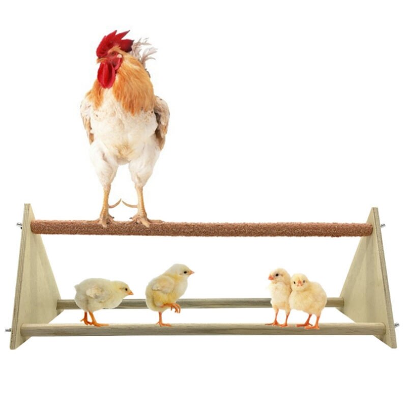 Poleiro de frango suporte de madeira natural pintainho suporte de brinquedo de galinha poleiro trainning para galinhas artesanal