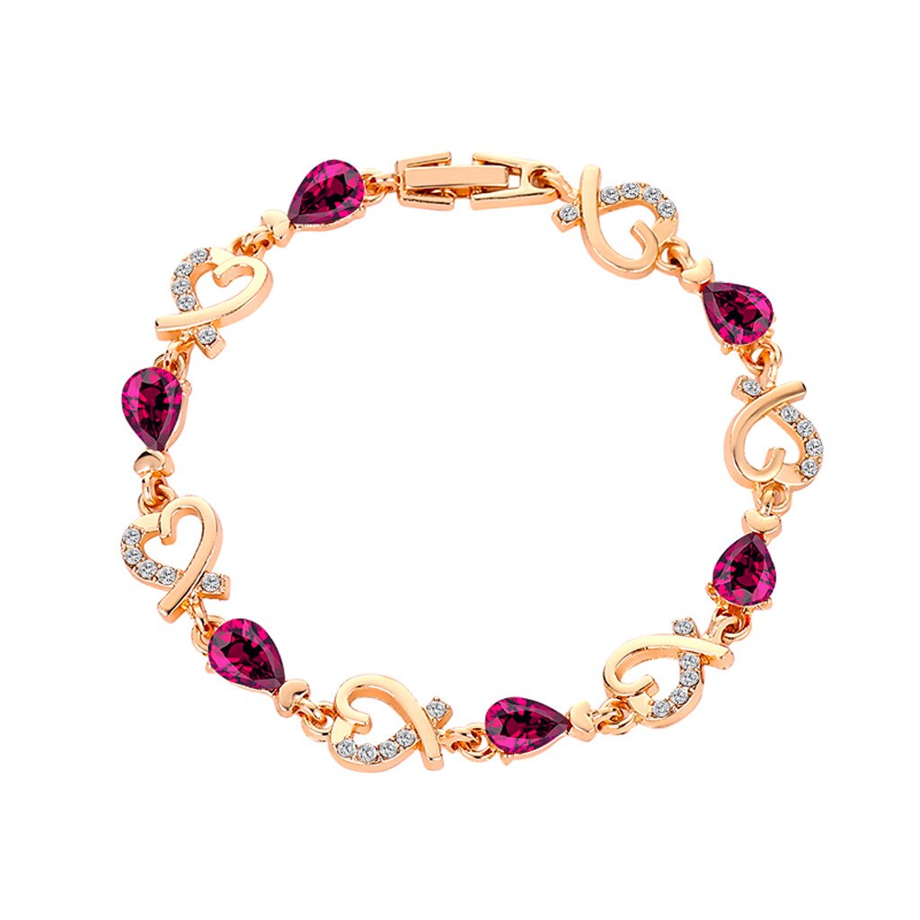 OTOKY Neue Frauen Strass Kristall Armbinde Armreif Liebe Valentinstag Hochzeit Braut frauen Schmuck Weihnachten: violett