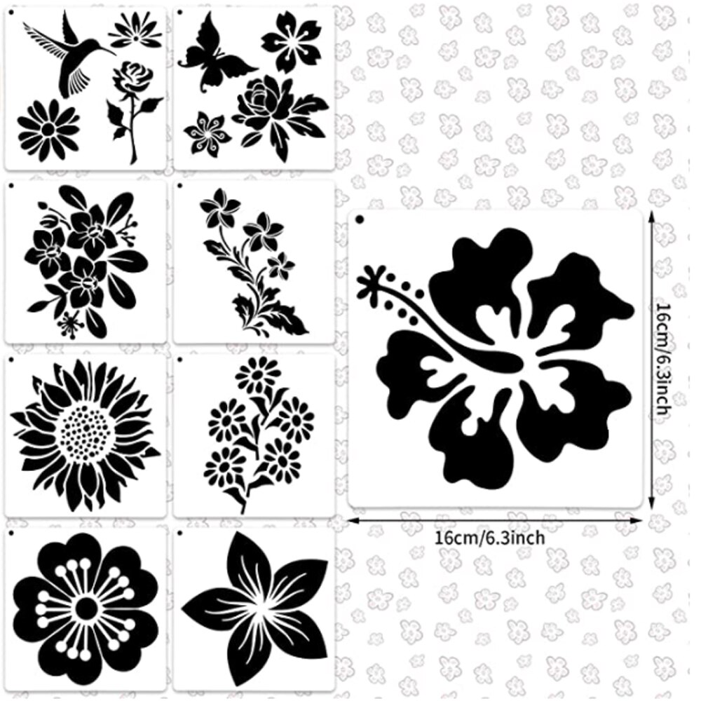 Pochoir mural pour dessin de roses, tournesol, Lotus, ensemble de 20 pièces, pour bricolage, Scrapbook, peinture artistique