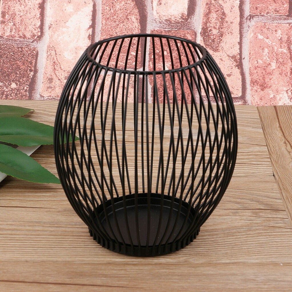 Wrought Iron Lantern Candle Holders Metal Crafts Ornaments Hollow Candle Holders Home Decoration Wedding #t2g