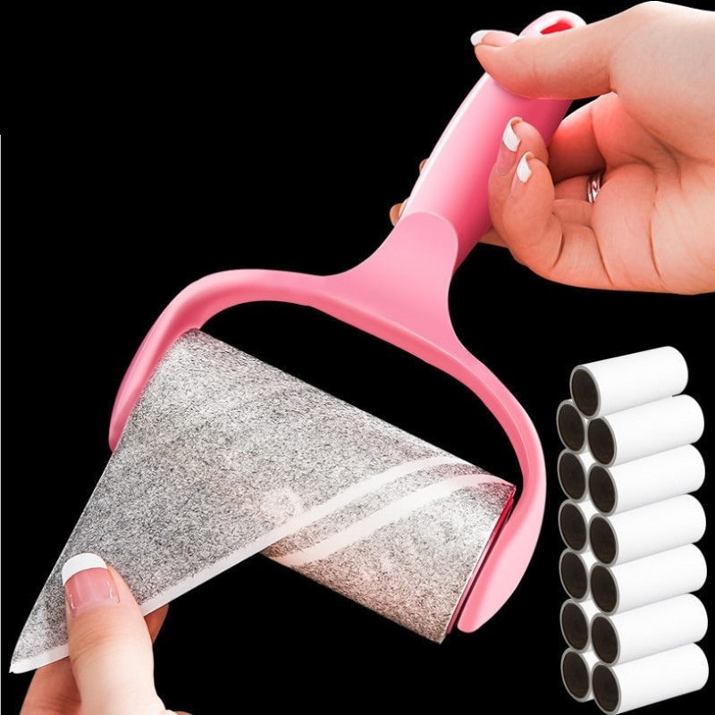 Udlånt remover engangs klæbrig papir rullende børste sug hårfjerning hårfjerner tøj klæbrig fnug rulle hårrulle