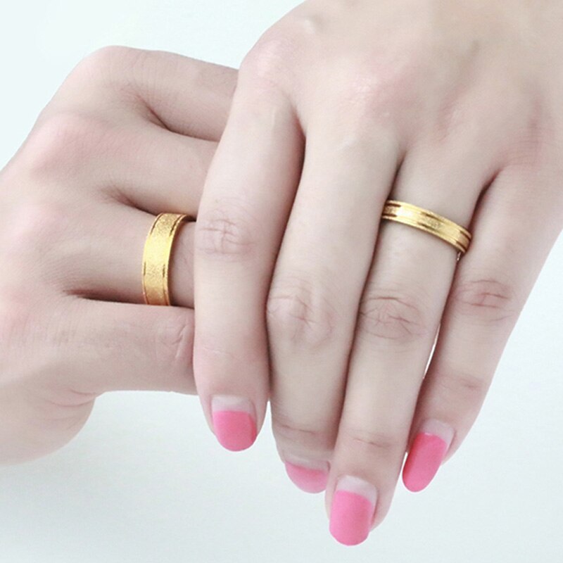 Gouden matte matte ring voor een geliefden, trouwring, sieraden voor hem en haar, accessoires