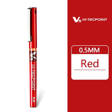 6/12 Uds piloto BX-V5 aguja completa recta bolígrafo líquido BX-V5 0,5mm gel bolígrafo multicolor de gran capacidad: Rojo / 6pieces