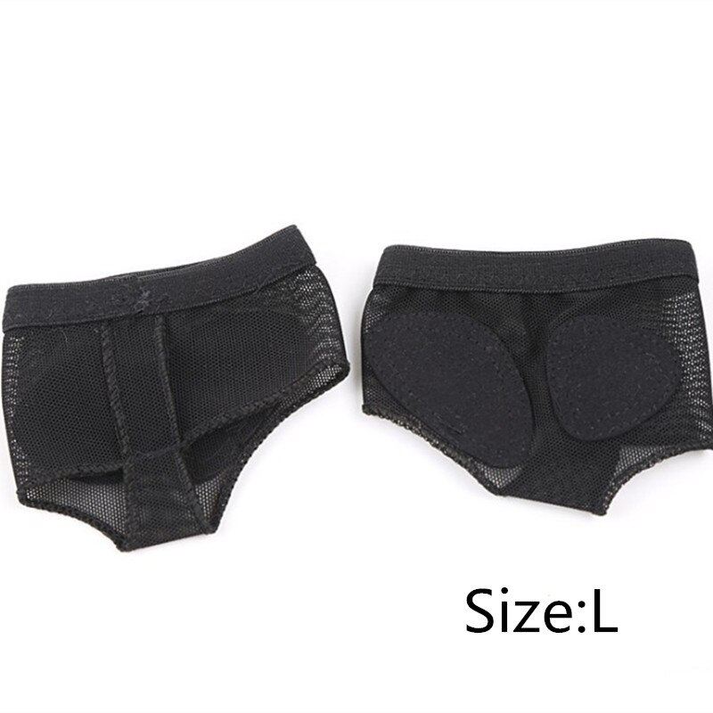 1 paar XS-XL Atmungsaktive Bauch Dance Ballett Halb Sohle Elastische Kappe Pad: Black-L
