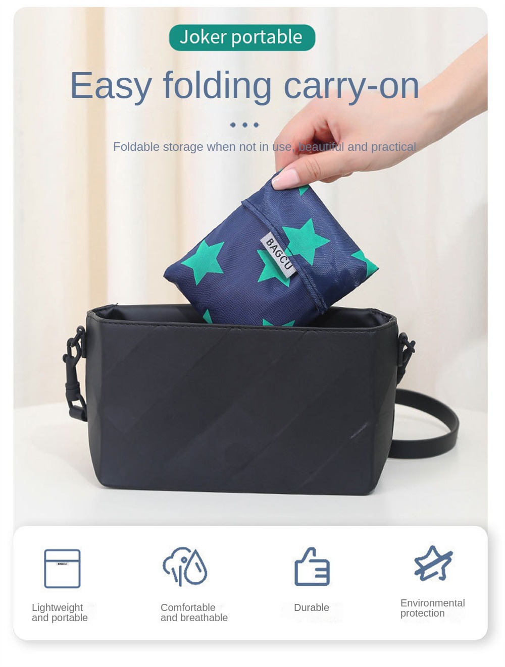 1PC Shopping Bag Eco-friendly Bag Hand Shoulder Grocery Bags Shoulder Market Bags Reusable Foldable Supermarket Shop Bags