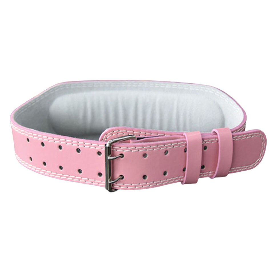 Gobygo Lederen Gewichtheffen Riem Power Gym Fitness Crossifit Training Gewichtheffen Riem Halter Barbell Taille Ondersteuning: Pink / L