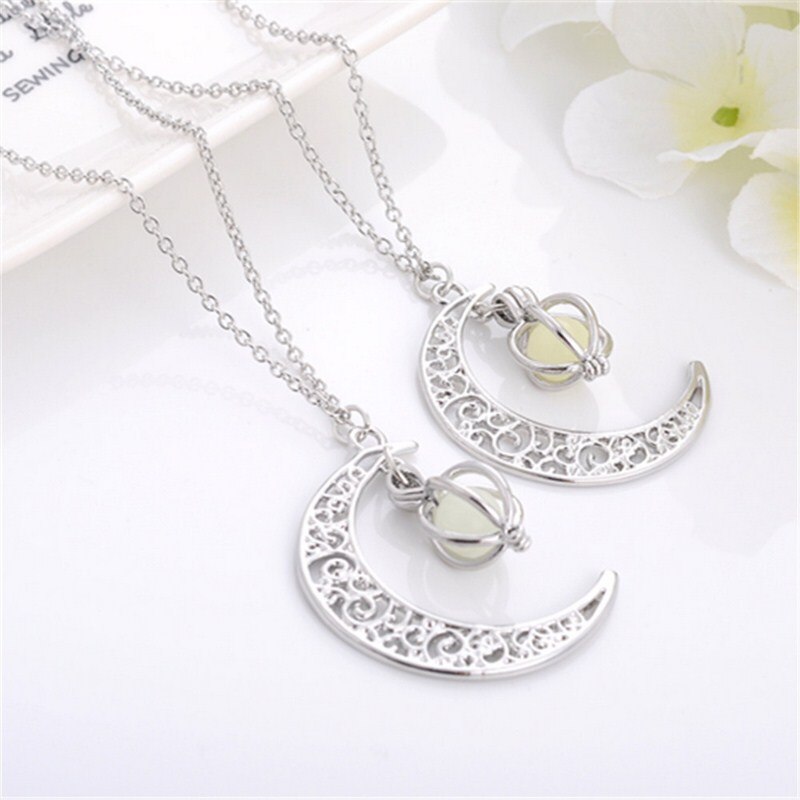 Joulu hehku kaulakoru cresent moon kaulakoru koruja valoisa roikkuu riipus hohtava pimeässä syntymäpäiväjuhliin