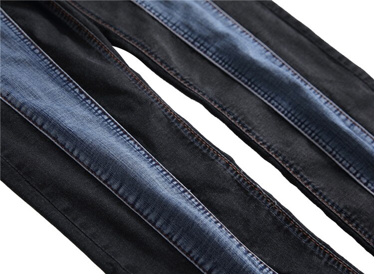 Blauwe denim biker jeans heren masculina straight silm patchwork jeans voor heren jongens motorbroek grote maten