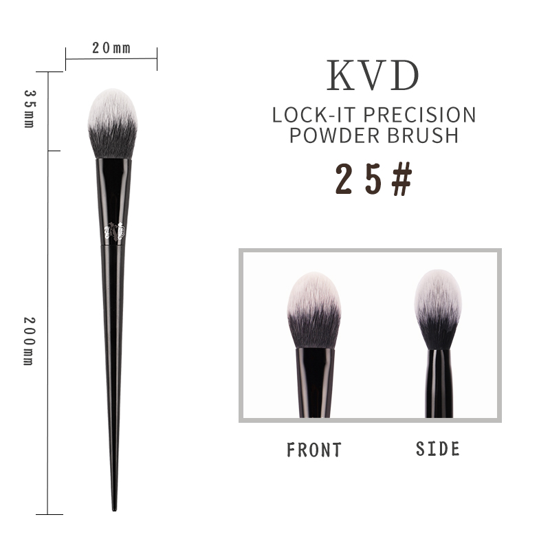 Kat Von D-brocha de maquillaje para base, colorete, resaltador, corrector en polvo, brocha para esculpir sombra de ojos, brochas de maquillaje de KVD: Plata