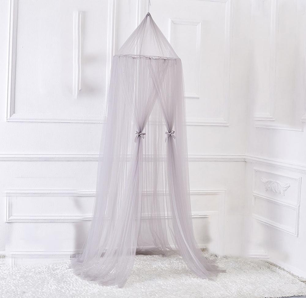 Krybbe netting kid sengetøj myggenet gardin baby værelse krybbe net: Grå