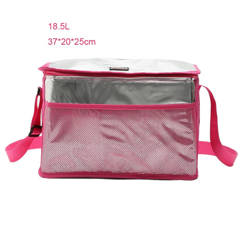 SANNE 21L Flamingo Diagonale spreizen Isolierte Thermische Tasche Große Kapazität Eis Beutel Picknick Kühltasche Mit Seite Tasche Mittagessen Kasten: Rose rot