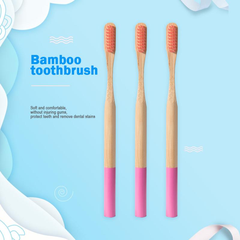 Eco-Friendly colourful Bamboo Toothbrush Rainbow portable Bamboo Toothbrush Oral Care Soft Bristle toothbrush