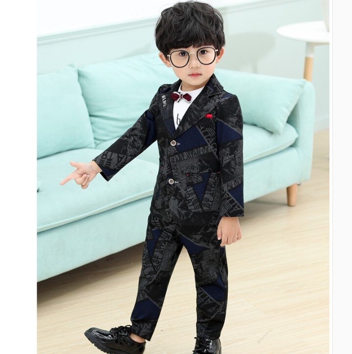 Little Boys Suits 3 Pcs Children's Formal Suit Coat + Pants + Shirt Baby Kids Casual Dress Clothes P169