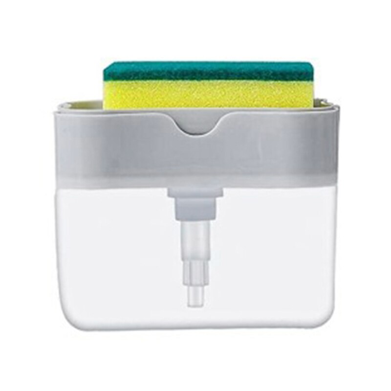 Kitchen Scrubbing Liquid Detergent Dispenser Press-Type Liquid Box Scouring Pad Dish Washing Soap Box