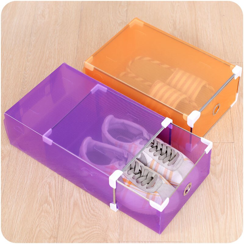Eco-Friendly Transparent Shoe Hanger Plastic Rectangle Storage Box Shoe Organizer Thickened Drawer Shoe Box Home Stackable Box
