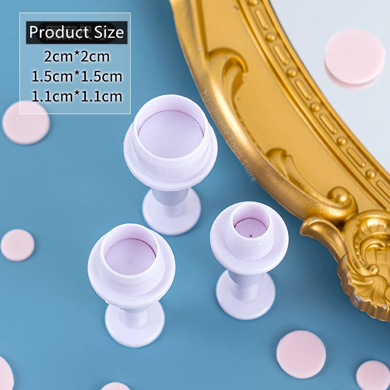 Polymer Clay Cloud Mold Heart Star Shape Printing Cutting Mold DIY Pottery Sculpture Geometric Figure Embossing Modeling Tools: 3pcs Round shape