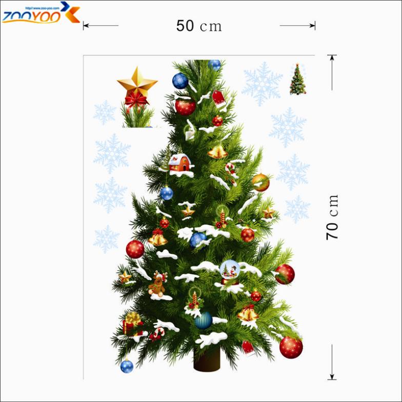 Removable Christmas Tree snowflake star sticker wall decal window mural decal home decor xmas decoration kids wallpaper